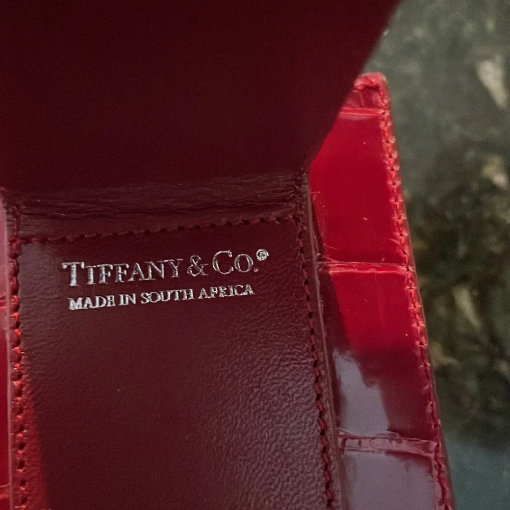 NEVER USED Tiffany & Co. Red Crocodile Card case - Picture 4 of 5